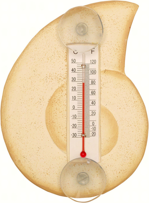 Bobbo from Songbird Essentials Cream Nautilus Shell Small Window Thermometer