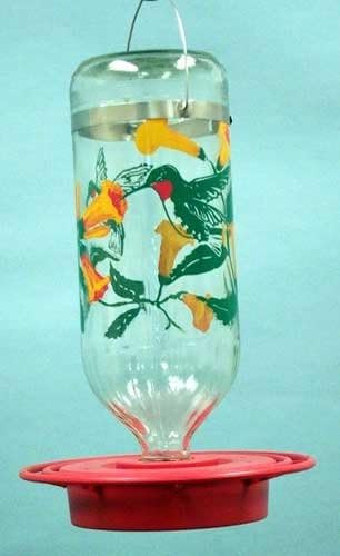 Best-1  Hummingbird Feeder 32 oz. w/ Hummingbird and Trumpet Flowers