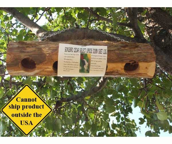 Suet Bird Feeders: Suet Log Upside Down
