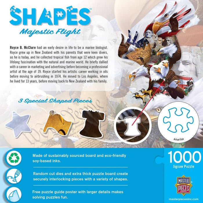 MasterPieces Puzzles Contours Shaped Majestic Flight 1000 Piece Puzzle