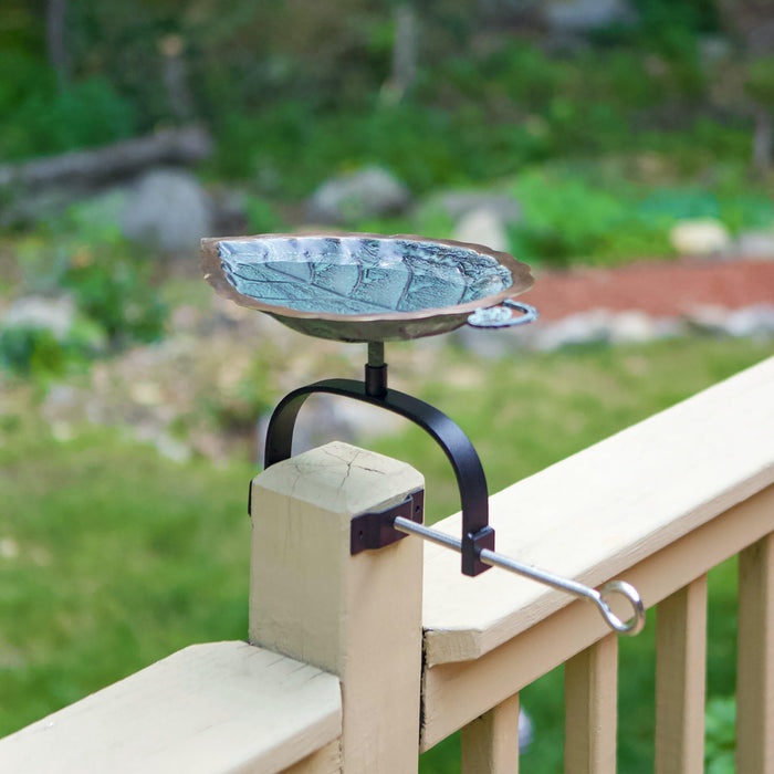 Achla Designs Aspen Leaf Birdbath- Over Rail Bracket