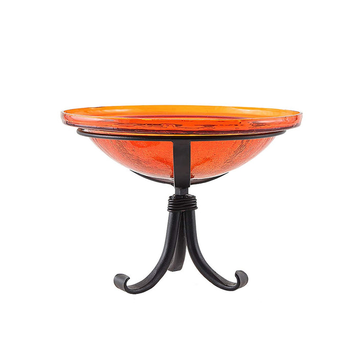 Achla Designs 12" Mandarin Crackle Birdbath- Tripod Stand