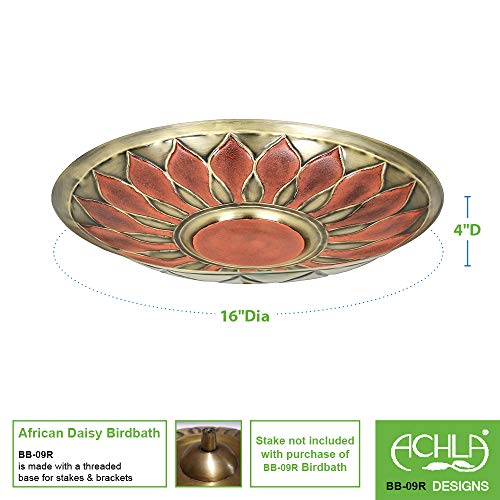 Achla Designs Red African Daisy Birdbath- Stake
