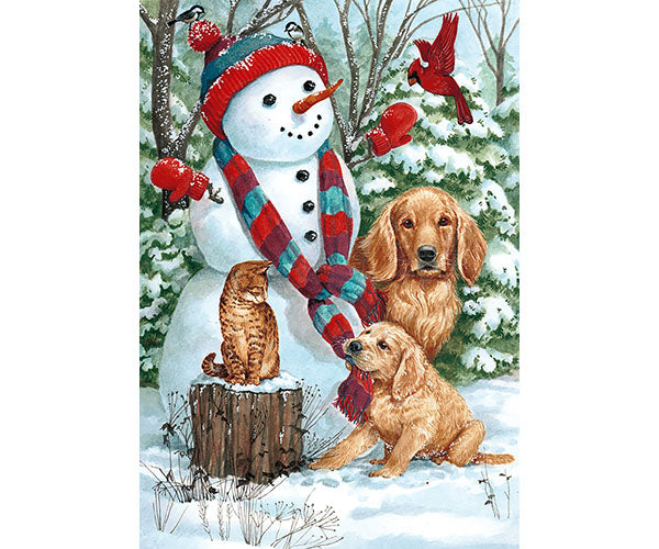 Snow Day Friends Garden Flag