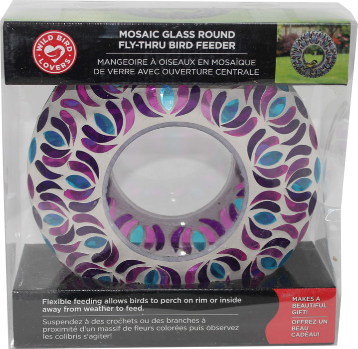 AUDUBON MOSAIC GLASS ROUND FLY THROUGH FEEDER