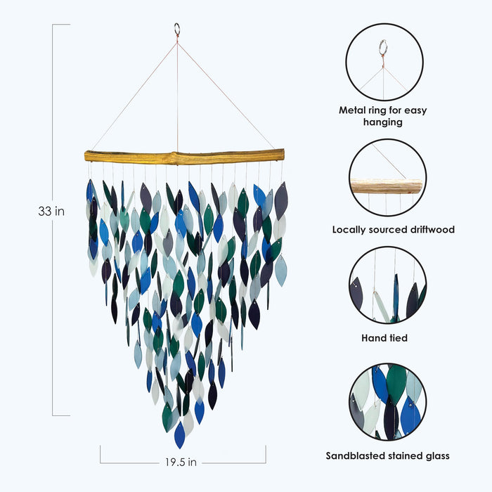 Gift Essentials Blue Handworks Line - Premiere Pacific Waterfall Glass Chime