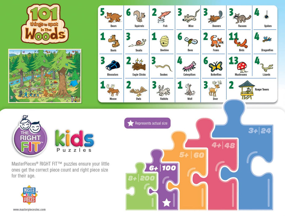 MasterPieces Puzzles 101 Things to Spot in the Woods 101 Piece Puzzle
