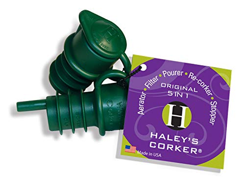 Haley's Corker 5-in-1 Wine Aerator, Stopper, Pourer, Filter and Re-Corker, Screw Top