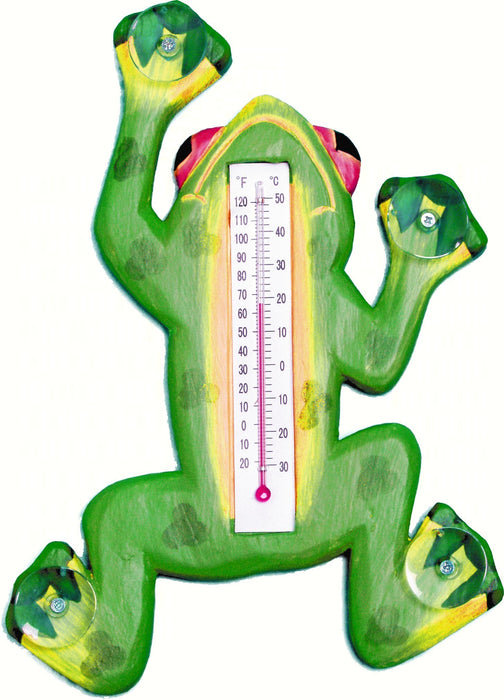 Bobbo from Songbird Essentials Climbing Green Frog Small Window Thermometer