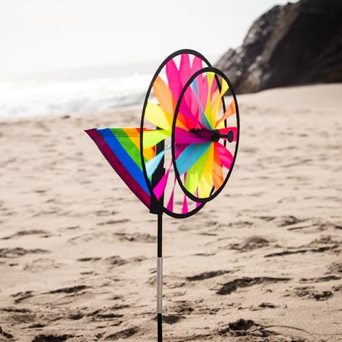 In the Breeze Wheel Spinner with Flag, Outdoor Wind Spinner Décor