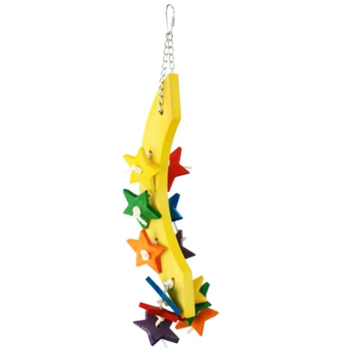 HAPPY BEAKS WOOD MOON & STARS BIRD TOY