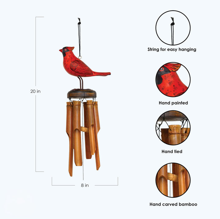 Bobbo from Songbird Essentials Cardinal Bamboo Wind Chime