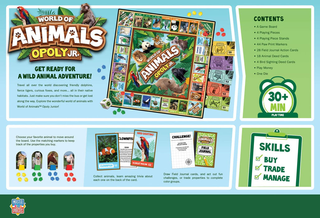 MasterPieces Puzzles World of Animals Oply Junior Board Game