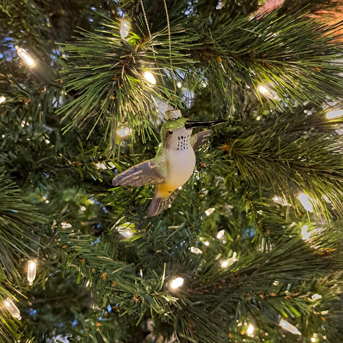 Cobane Studio  Female Ruby Throated Hummingbird Flying Ornament