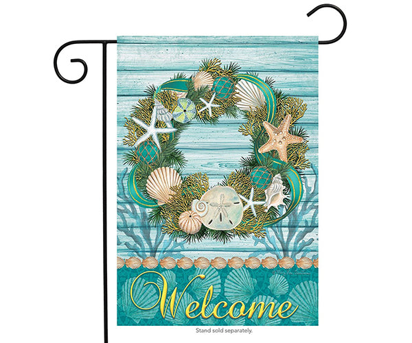 Coastal Wreath Garden Flag