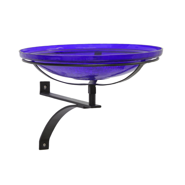 Achla Designs 14" Cobalt Blue Crackle Birdbath- Wall Mount Bracket
