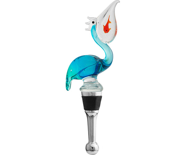 LS Arts Glass Pelican Coastal Collection Bottle Stopper