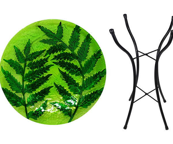 Leaf Vines Bird Bath with Stand
