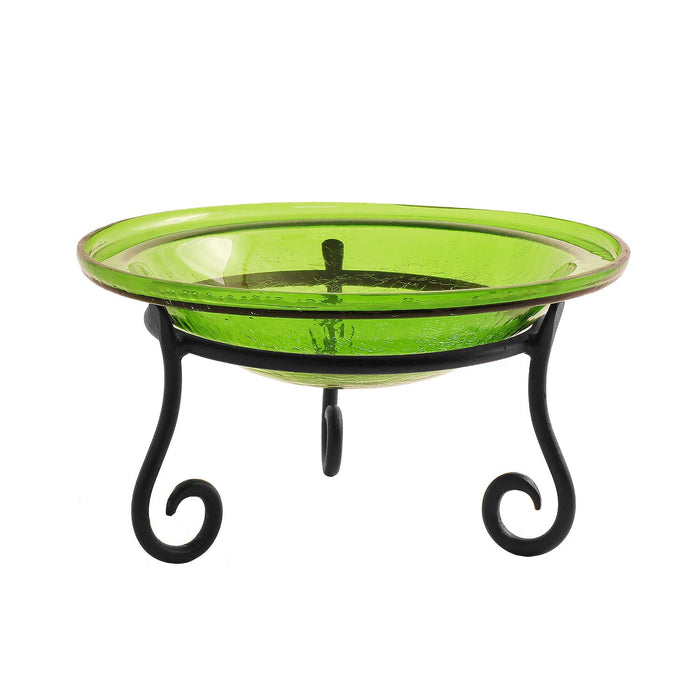 Achla Designs 12" Fern Green Crackle Birdbath- Short Stand