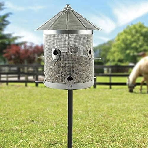 AUDUBON RUSTIC FARMHOUSE GALVANIZED SILO COMBO FEEDER