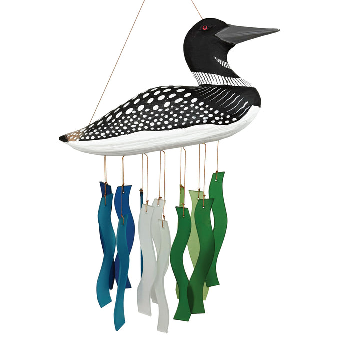 Gift Essentials Blue Handworks Line - Loon Wavy Glass Chime