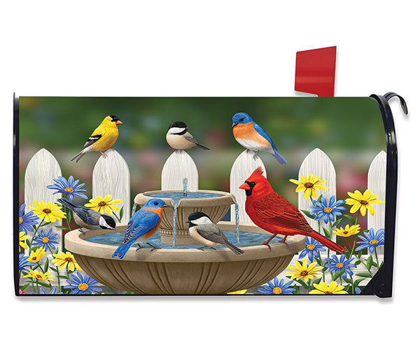 Bird Bath Gathering Mailbox Cover
