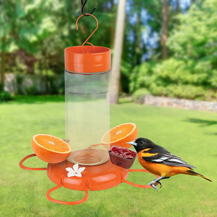 ORANGE BLOSSOM GLASS ORIOLE FEEDER