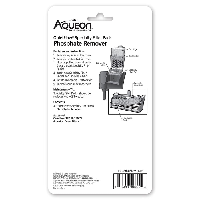 AQUEON SPECIALTY FILTER PAD - PHOSPHATE REMOVER