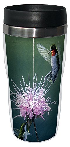Tree-Free Greetings 77021 Hummingbird Treat Collectible Art Sip 'N Go Travel Tumbler, 16-Ounce, Stainless Steel, Multicolored
