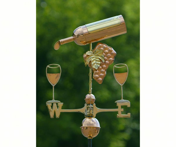 Wine Bottle Weathervane Polished Copper + Freight