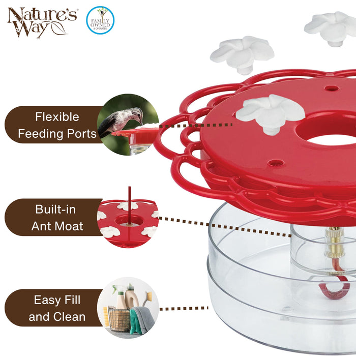 2-N-1 PLASTIC DISH HUMMINGBIRD FEEDER