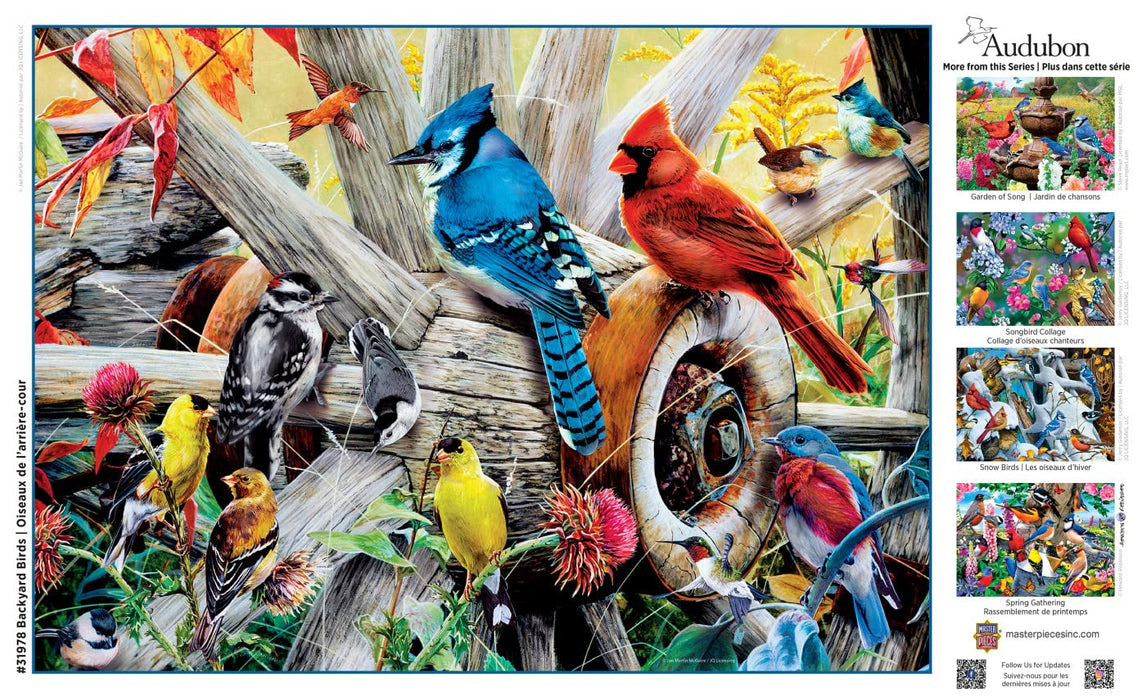 MasterPieces Puzzles Audubon Backyard Birds 1000 Piece Puzzle