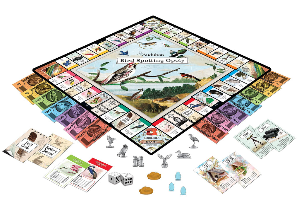 MasterPieces Puzzles Audubon Bird Spotting Opoly Board Game