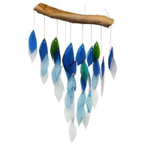 Gift Essentials Blue Handworks Line - Waterfall Ocean Ombre Glass Chime