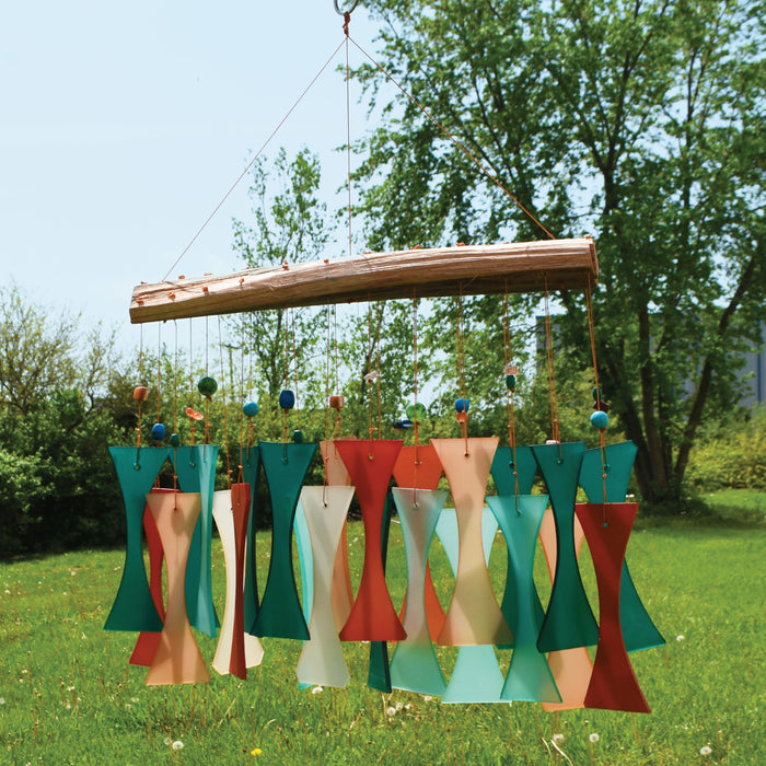 Gift Essentials Blue Handworks Line - Coral Teal Beaded Cast-Off Glass Chime