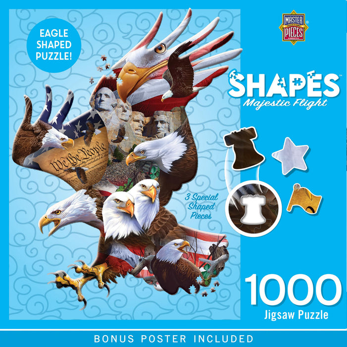 MasterPieces Puzzles Contours Shaped Majestic Flight 1000 Piece Puzzle