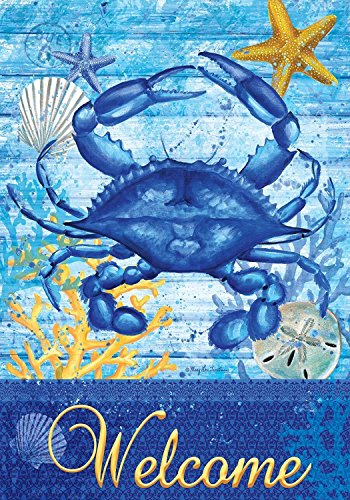 Blue Crab Welcome Garden Flag