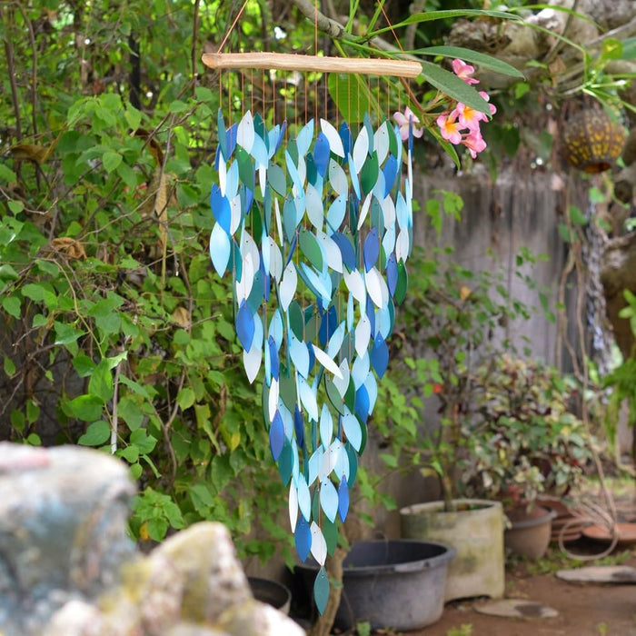 Gift Essentials Blue Handworks Line - Premiere Ocean Waterfall Glass Chime