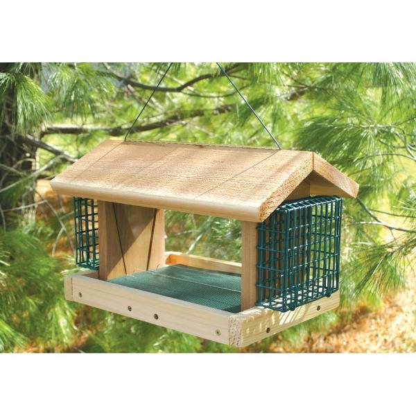 Platform Bird Feeders: Large Plantation with 2 Suet Baskets