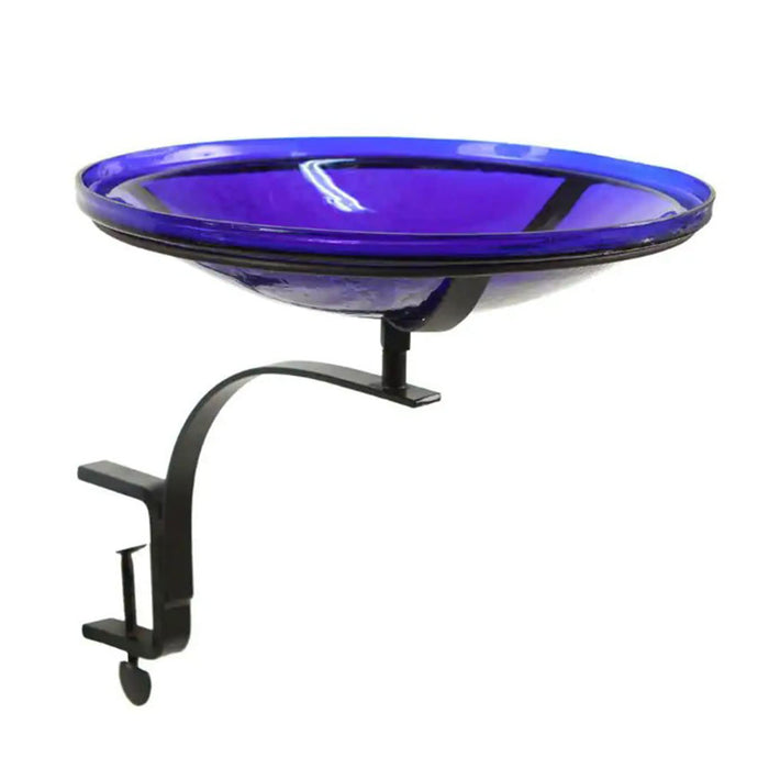 Achla Designs 14" Cobalt Blue Crackle Birdbath- Rail Mount Bracket