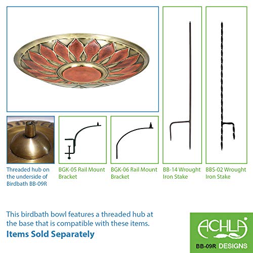 Achla Designs Red African Daisy Birdbath- Stake