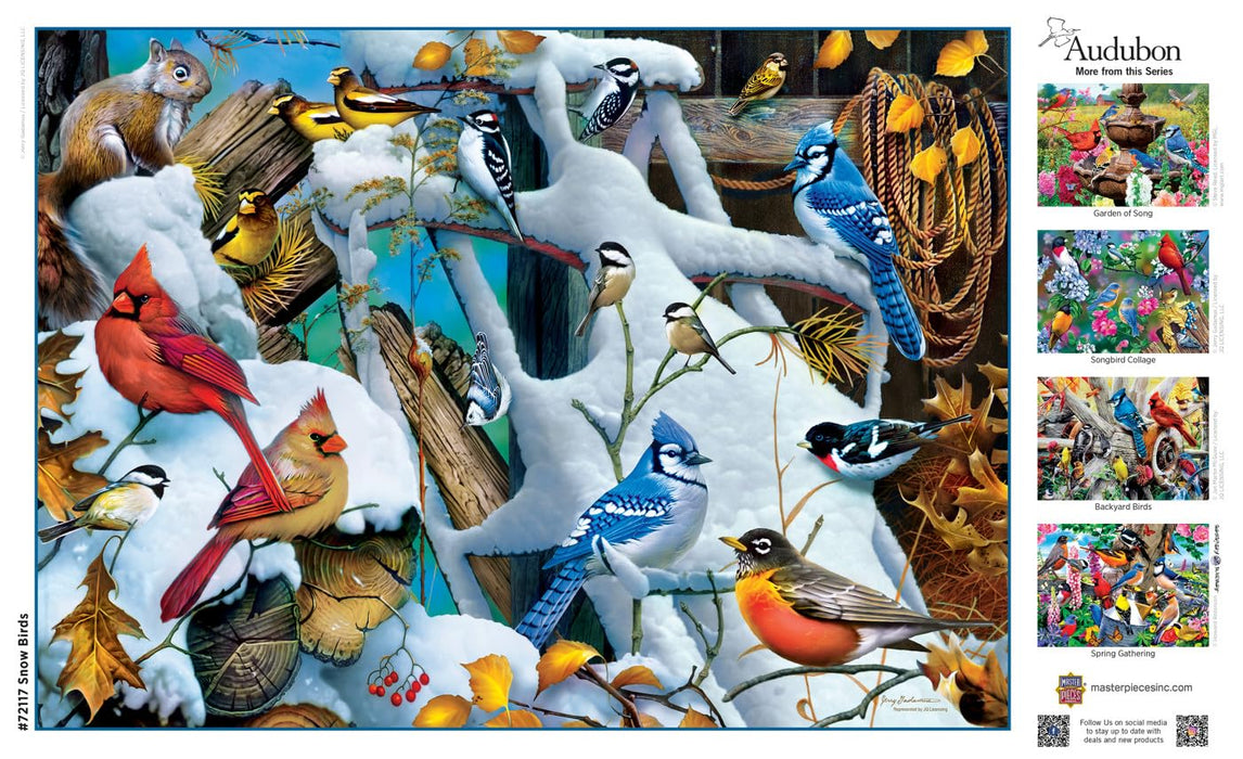 MasterPieces Puzzles Audubon - Snow Birds 1000 Piece Puzzle