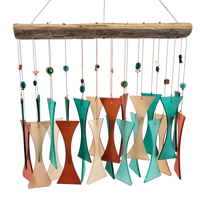 Gift Essentials Blue Handworks Line - Coral Teal Beaded Cast-Off Glass Chime