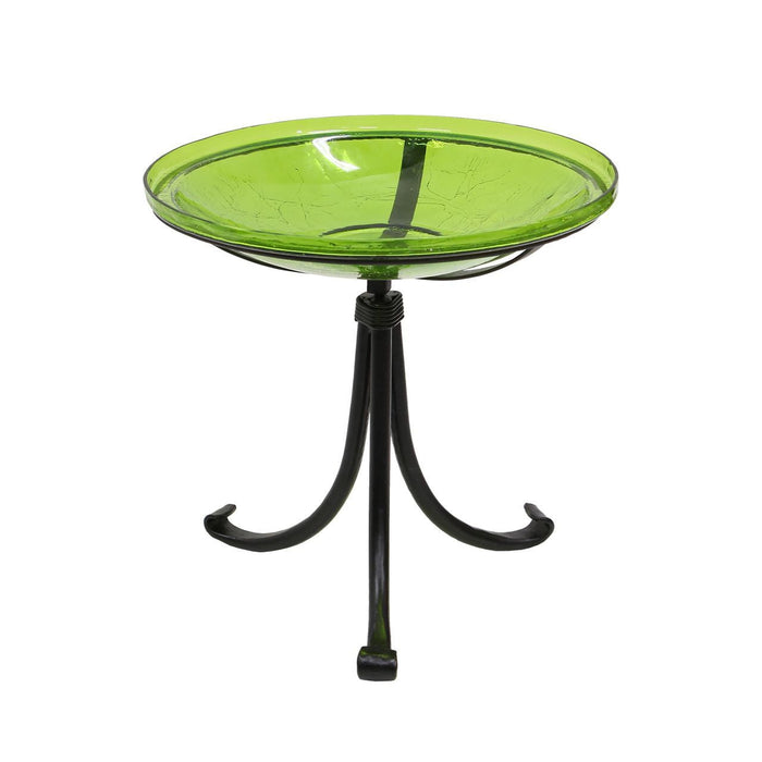 Achla Designs 14" Fern Green Crackle Birdbath- Tripod Stand