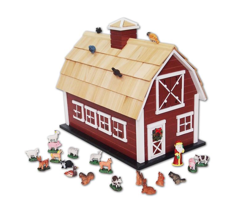Red Christmas Barn Advent Calendar