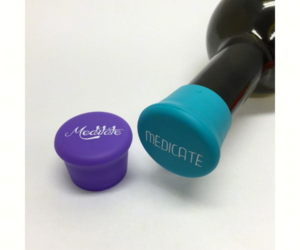 CapaBunga CAPAU2P101 Meditate and Medicate Reusable Silicone Wine Bottle Cap