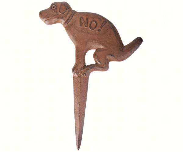 No Pooping Yard Sign Antique Rust