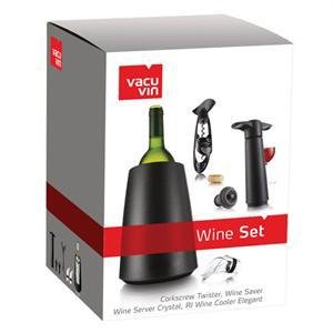 Vacu Vin Wine Set, Black