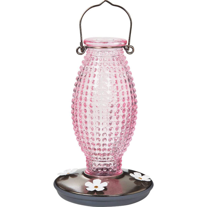 Pale Cranberry Hobnail Hummingbird Feeder