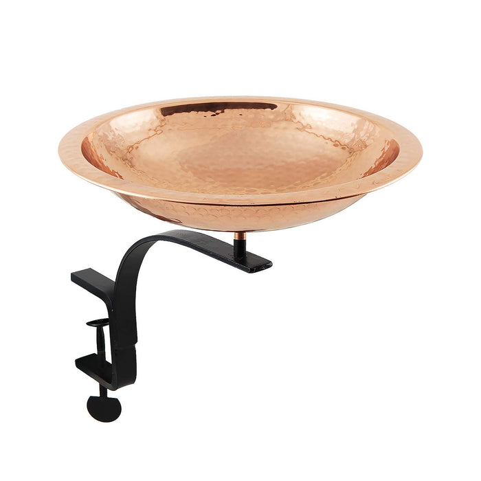 Achla Designs Hammered Copper Birdbath w/Rim- Rail Mount Bracket